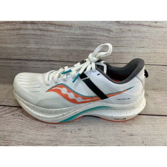 Saucony Tempus Running Shoes Mens Size 7.5 White/ViZiOrange Athletic GREAT SHAPE - Picture 7 of 13